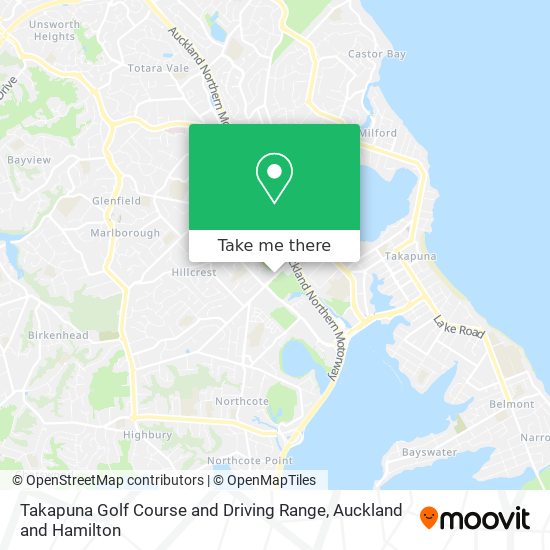 Takapuna Golf Course and Driving Range map