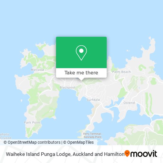 Waiheke Island Punga Lodge map