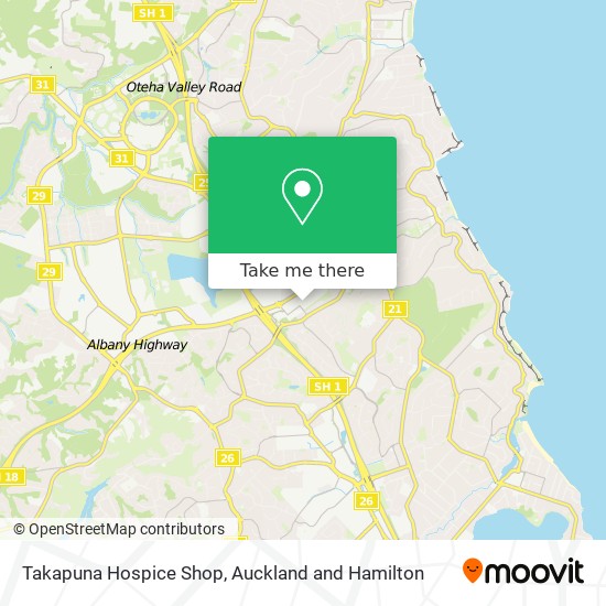 Takapuna Hospice Shop map