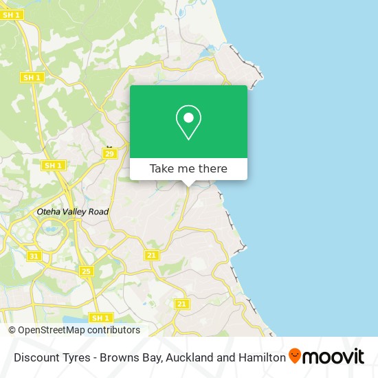 Discount Tyres - Browns Bay map