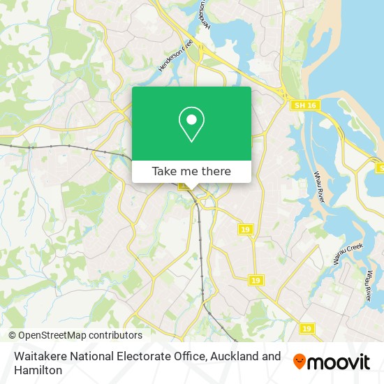 Waitakere National Electorate Office map