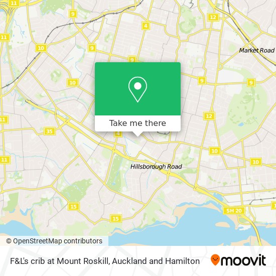 F&L's crib at Mount Roskill map