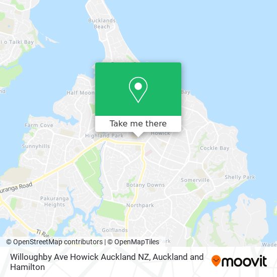 Willoughby Ave Howick Auckland NZ map