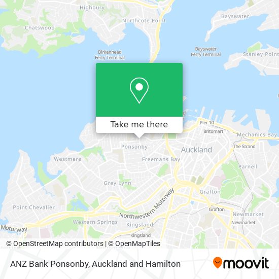 ANZ Bank Ponsonby map