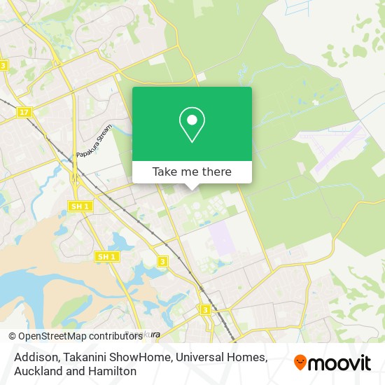 Addison, Takanini ShowHome, Universal Homes地图