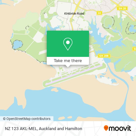 NZ 123 AKL-MEL map