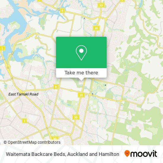 Waitemata Backcare Beds map