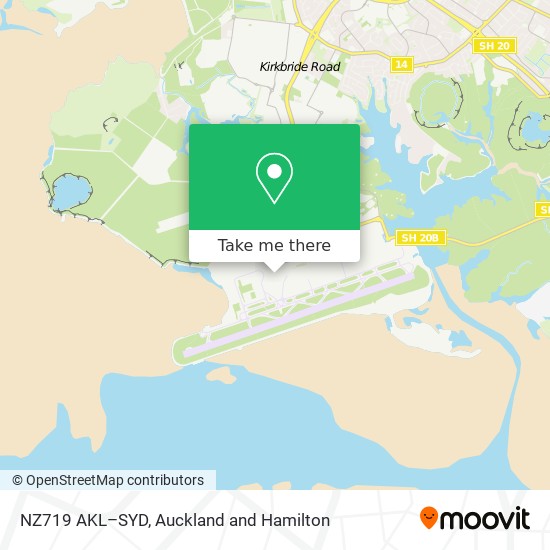 NZ719 AKL–SYD map