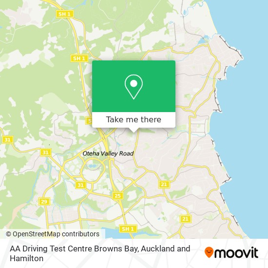 AA Driving Test Centre Browns Bay地图