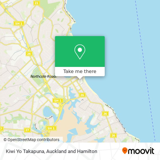 Kiwi Yo Takapuna map