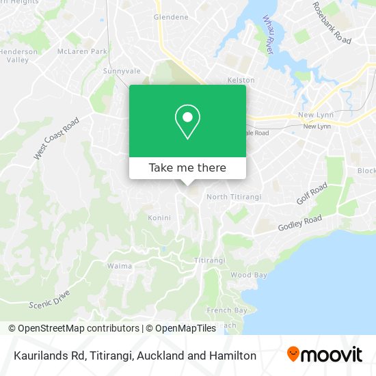 Kaurilands Rd, Titirangi map