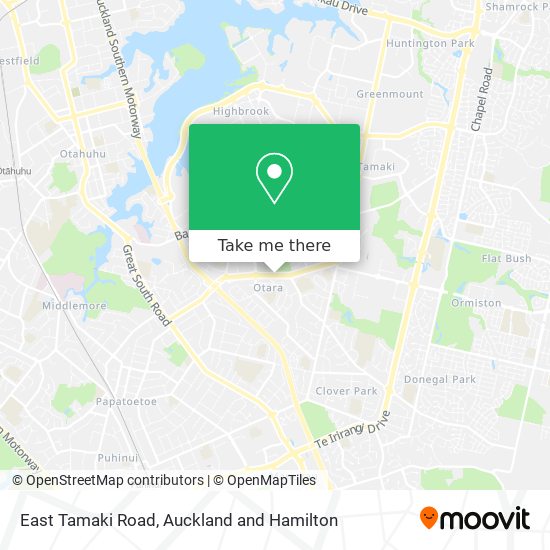 East Tamaki Road map