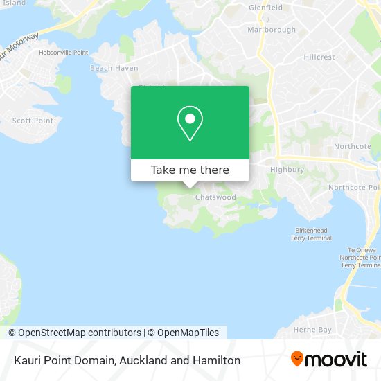 Kauri Point Domain map