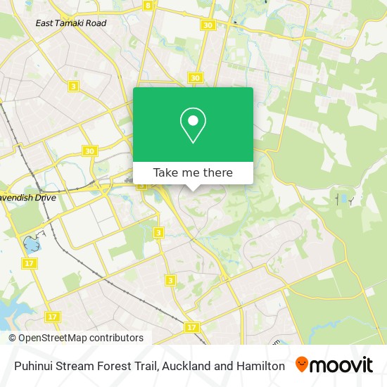 Puhinui Stream Forest Trail map
