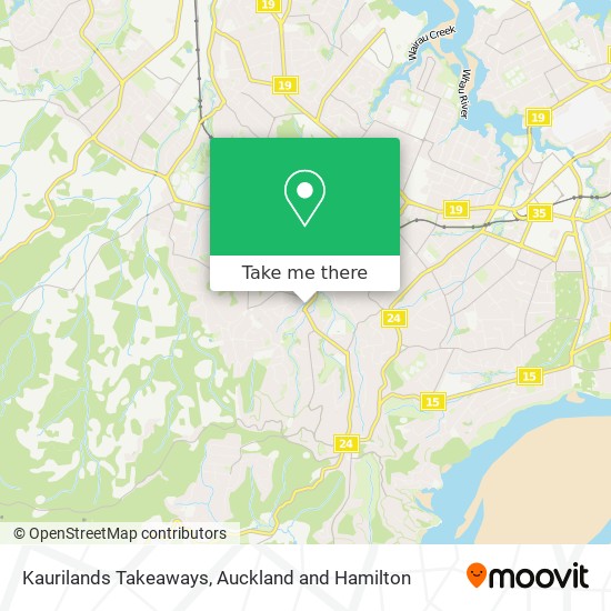 Kaurilands Takeaways map