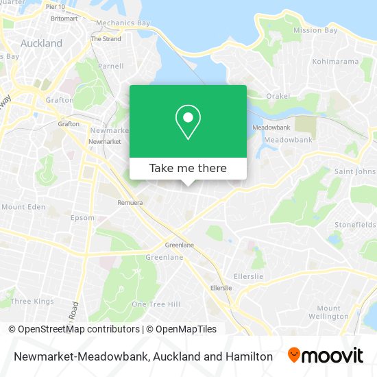 Newmarket-Meadowbank map