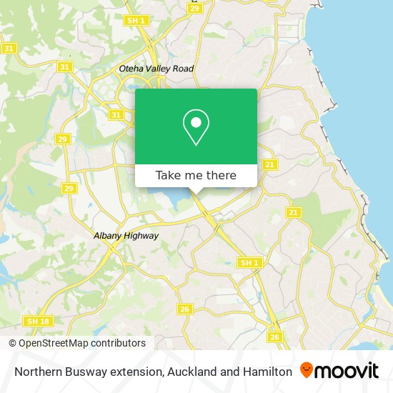 Northern Busway extension map