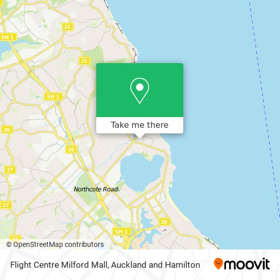 Flight Centre Milford Mall map