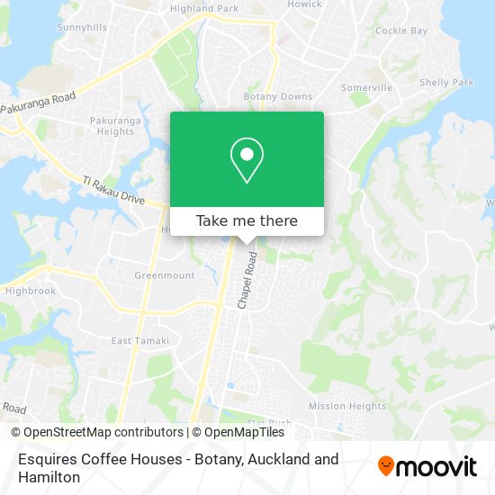 Esquires Coffee Houses - Botany map