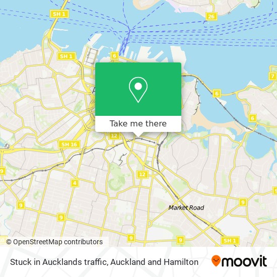 Stuck in Aucklands traffic map