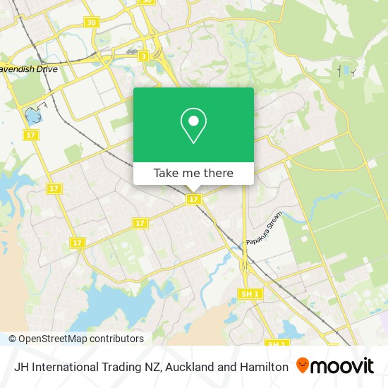 JH International Trading NZ map