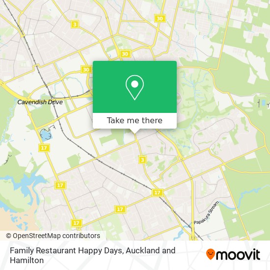 Family Restaurant Happy Days map