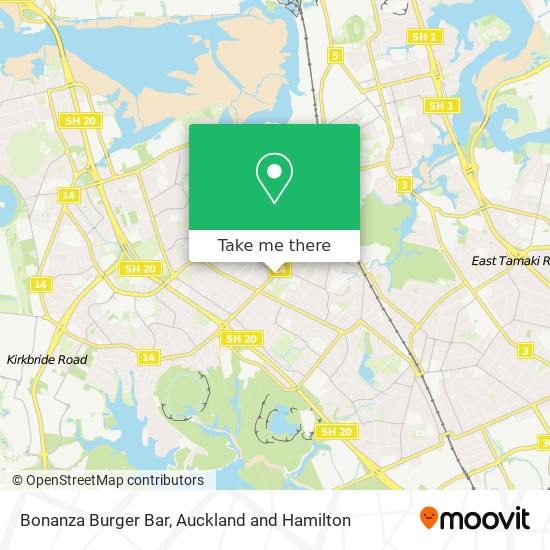 Bonanza Burger Bar map