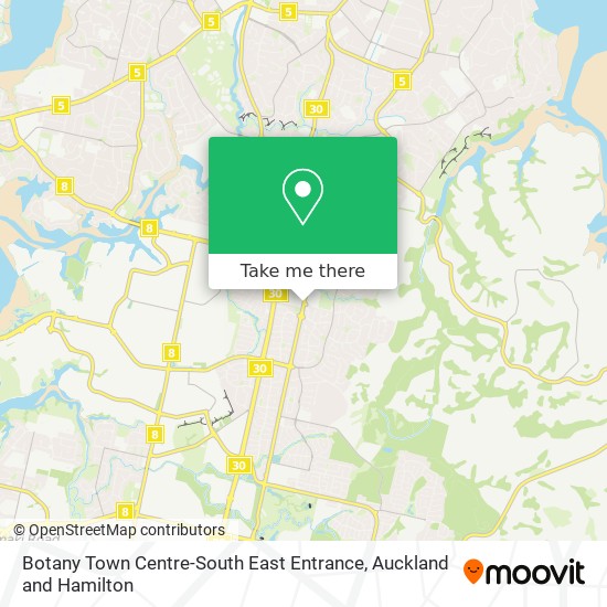 Botany Town Centre-South East Entrance map