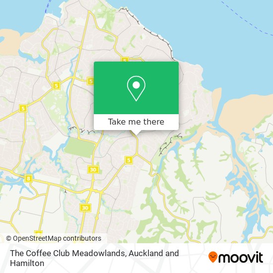 The Coffee Club Meadowlands map