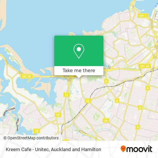 Kreem Cafe - Unitec map