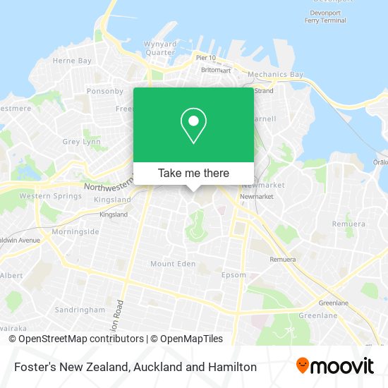 Foster's New Zealand map