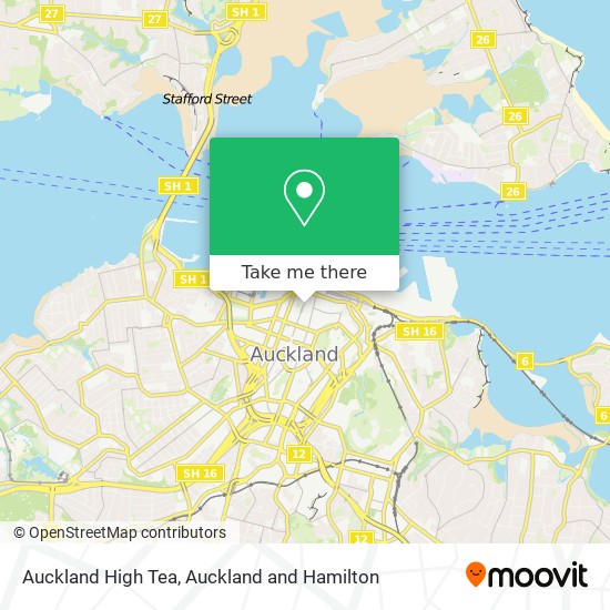 Auckland High Tea map