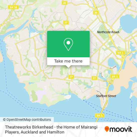 Theatreworks Birkenhead - the Home of Mairangi Players map