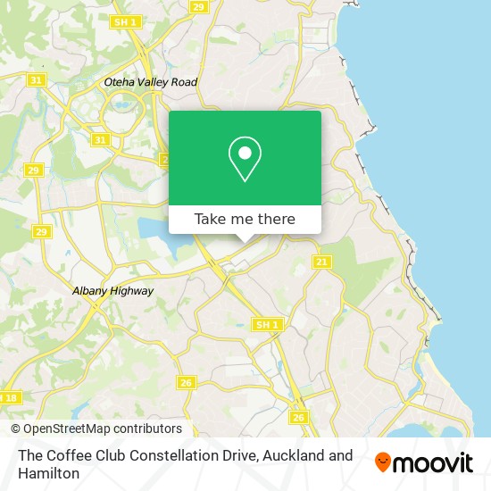 The Coffee Club Constellation Drive map