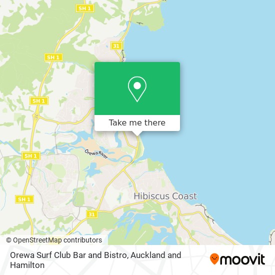 Orewa Surf Club Bar and Bistro map