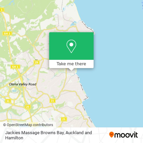 Jackies Massage Browns Bay map