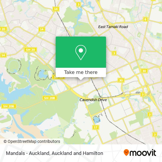 Mandals - Auckland map