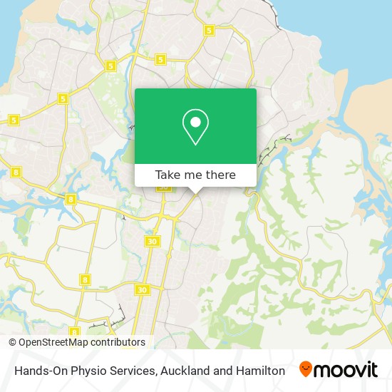 Hands-On Physio Services map