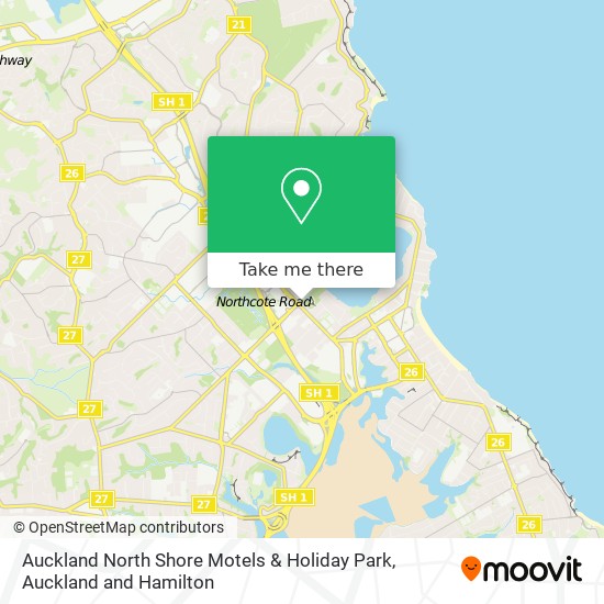 Auckland North Shore Motels & Holiday Park map
