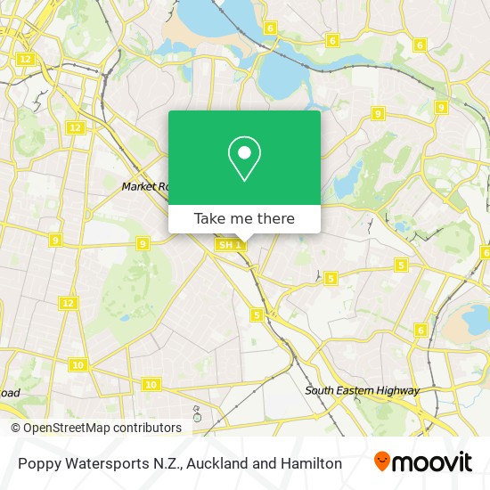 Poppy Watersports N.Z. map