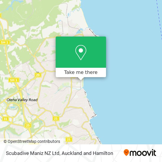 Scubadive Maniz NZ Ltd map