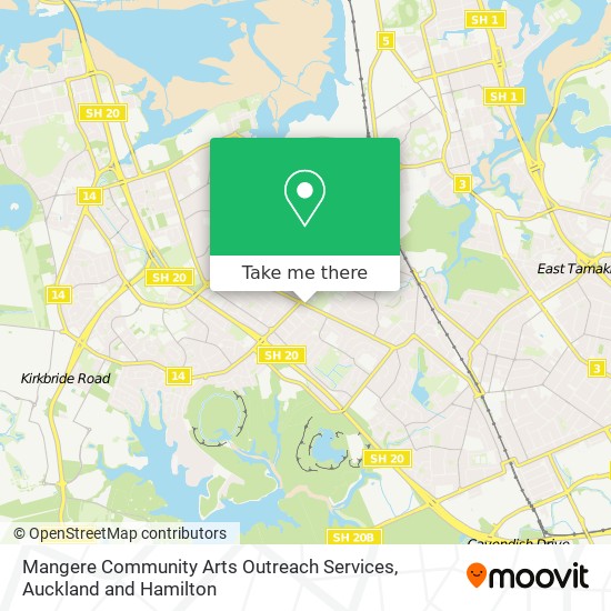 Mangere Community Arts Outreach Services map