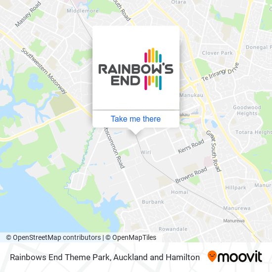 Rainbows End Theme Park map