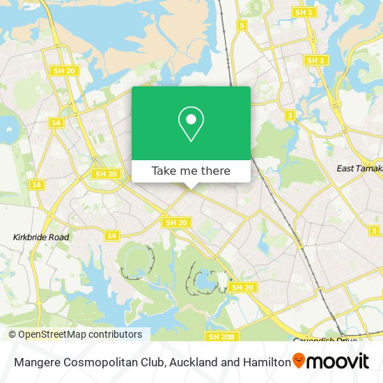 Mangere Cosmopolitan Club map