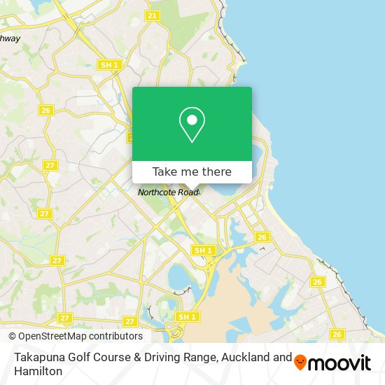 Takapuna Golf Course & Driving Range map