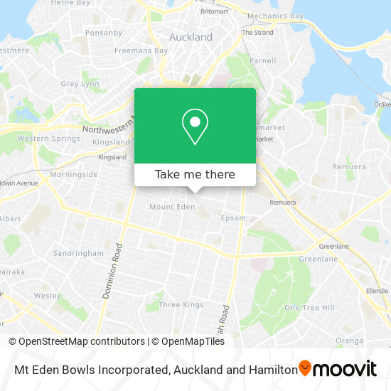 Mt Eden Bowls Incorporated map