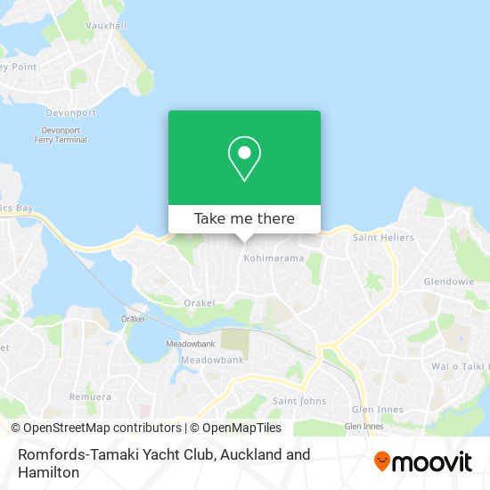 Romfords-Tamaki Yacht Club map