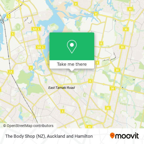 The Body Shop (NZ) map
