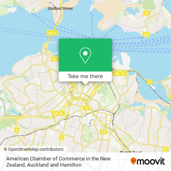 American Chamber of Commerce in the New Zealand map