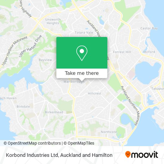 Korbond Industries Ltd map